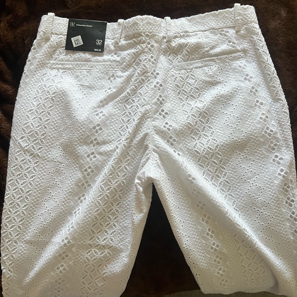 INC International Concepts White Eyelet Chinos - Picture 2 of 2